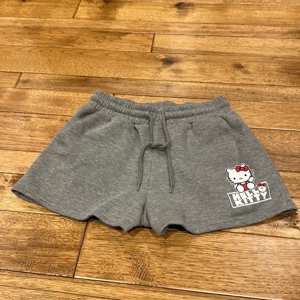 Aeropostale Womens S Hello Kitty Lounge Shorts Gray Fleece Graphic Sanrio Y2K